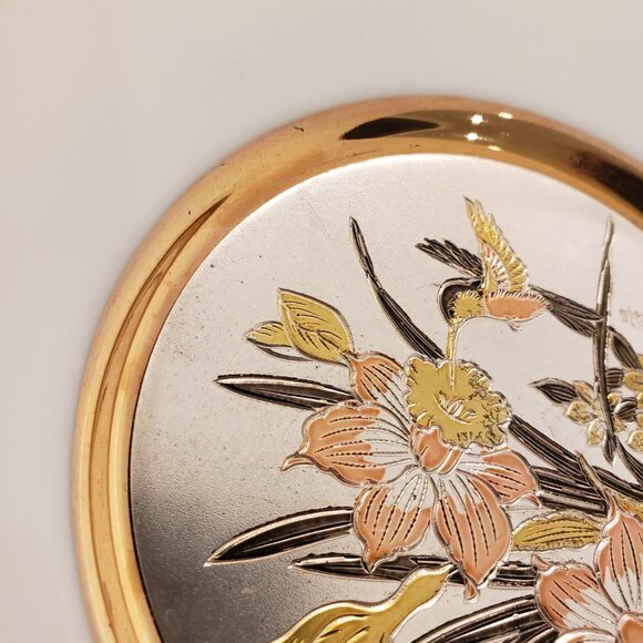 The Art of Chokin 24k Gold Edged Plate Decorated with Bird and Flowers - Picture 12 of 12